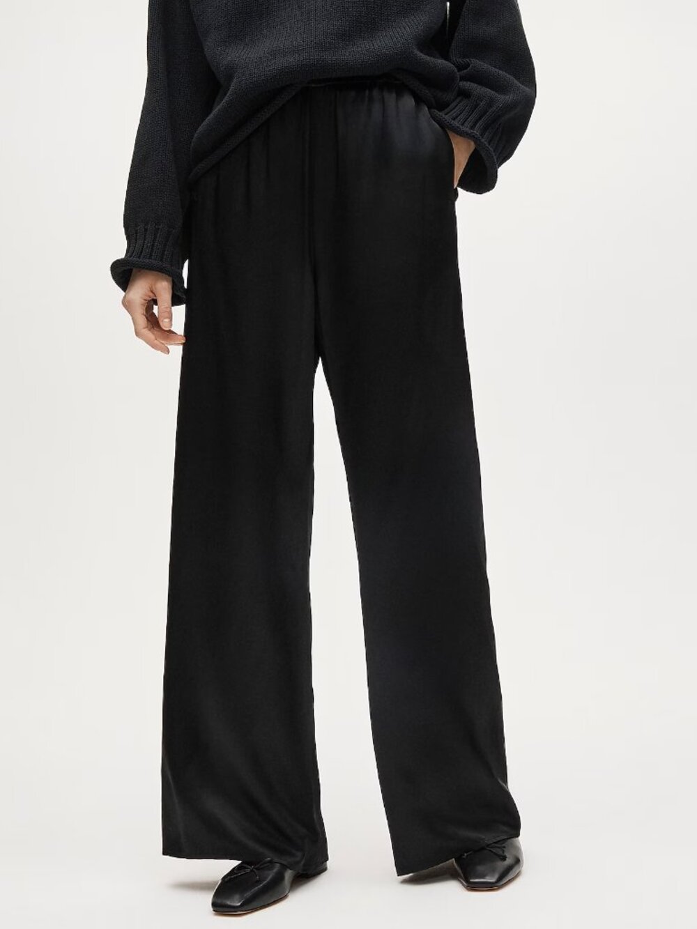J.Crew Black Petite Cosmo pant in luster charmeuse Size 16 NWT